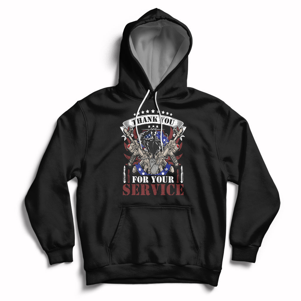 Thank You For Your Service Veterans Day Memorials Day Patriots Hoodie - Wonder Print Shop