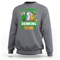 Light heather crewneck sweatshirt with 'ST. PATRICK'S DRINKING TEAM' graphic