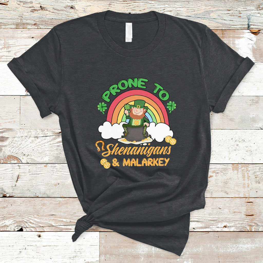 Prone To Shenanigans And Malarkey St. Patrick's Leprechauns T-Shirt - Wonder Print Shop