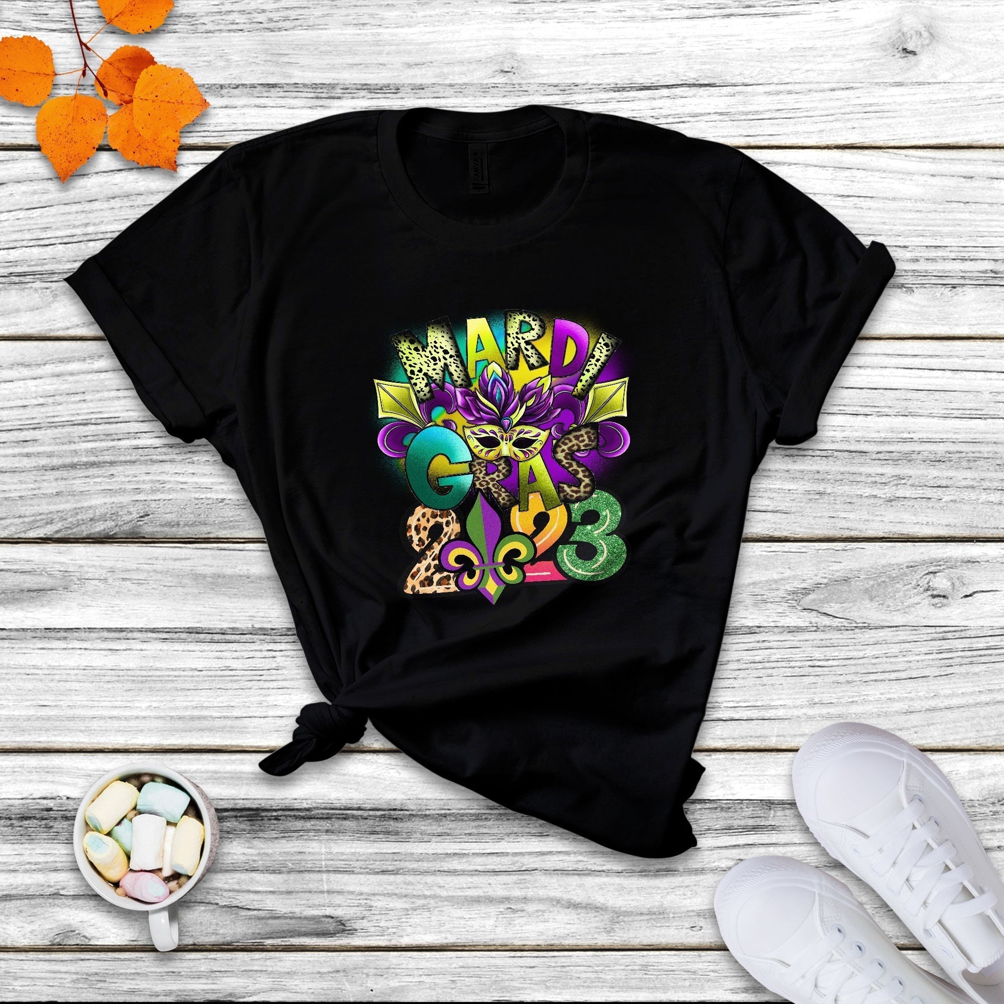 Mardi Gras 2023 Squad Mardi Gras Costume Carnival Mask Beads And Blings T Shirt - Wonder Print Shop