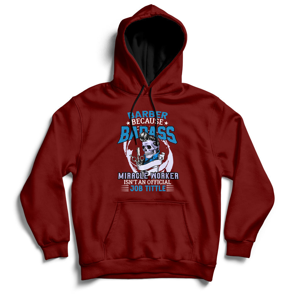 Maroon hoodie with front graphic print, kangaroo pocket, and drawstring hood.
