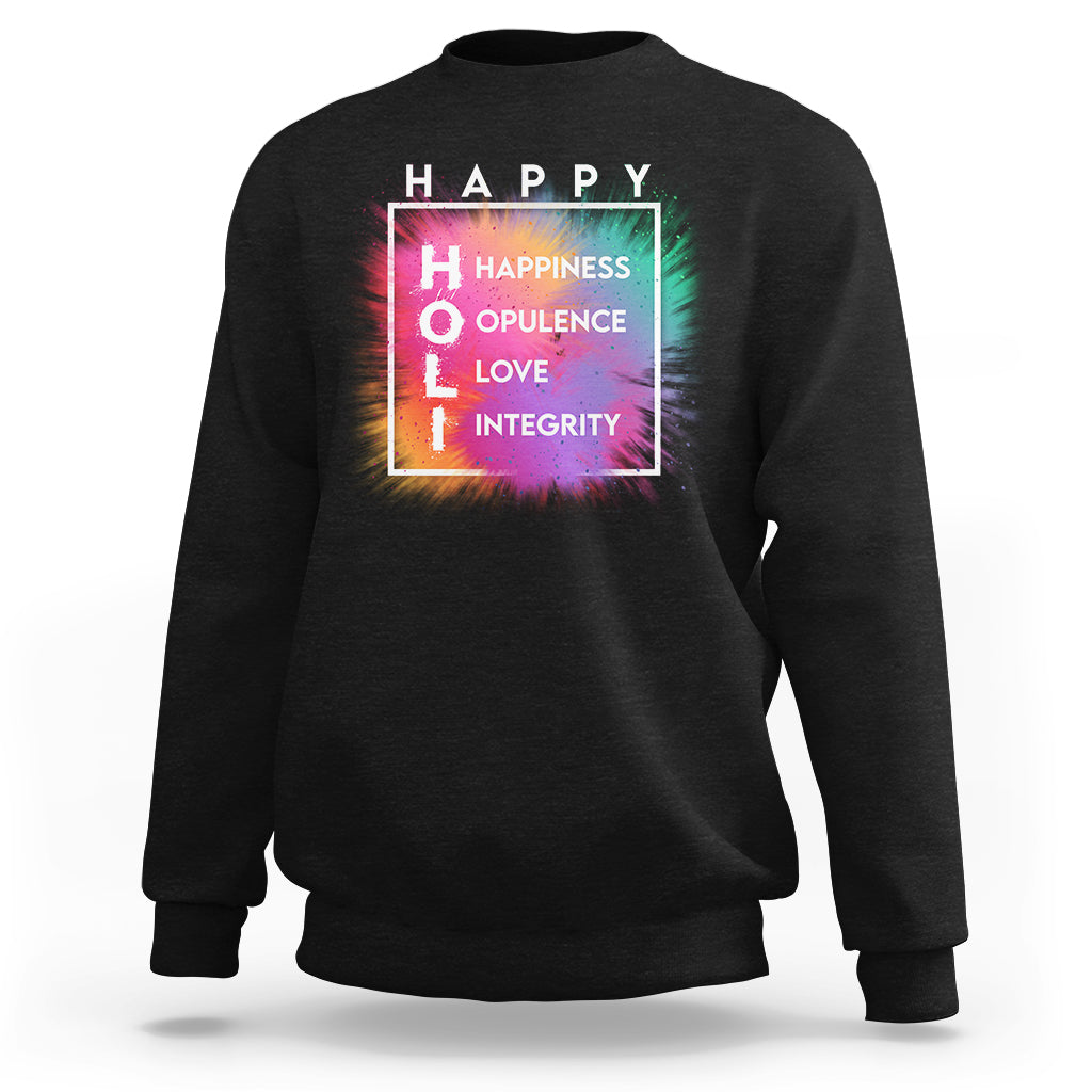 Happy Holi Meaningful Holi Definition H-O-L-I Holi India Festival Of Colors Sweatshirt - Wonder Print Shop