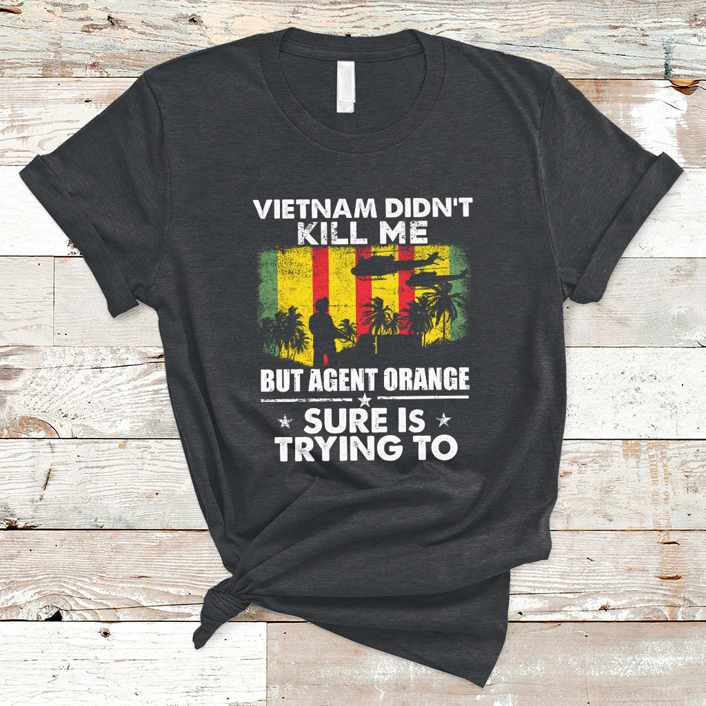 Vietnam Veteran's Day Agent Orange Victims Retired Soldiers T-Shirt - Wonder Print Shop