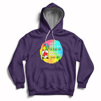 Purple autism support hoodie with gnome graphic and front kangaroo pocket