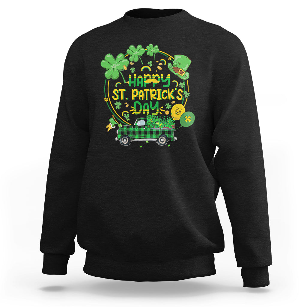 Happy St.Patrick's Day Patty's Day Shamrocks Lucky Charm Sweatshirt - Wonder Print Shop