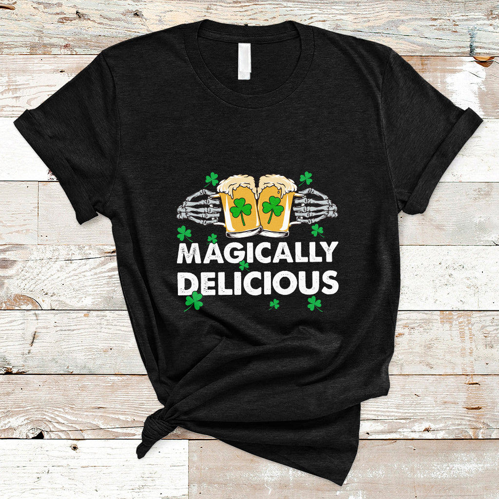 Magically Delicious St Patricks Day Skeleton Charms Shmarock T Shirt - Wonder Print Shop