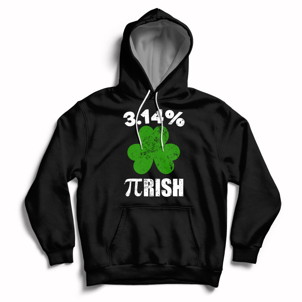 Pi Day St. Patrick's 3.14% Irish Funny Pirish Math Number Pi Hoodie - Wonder Print Shop