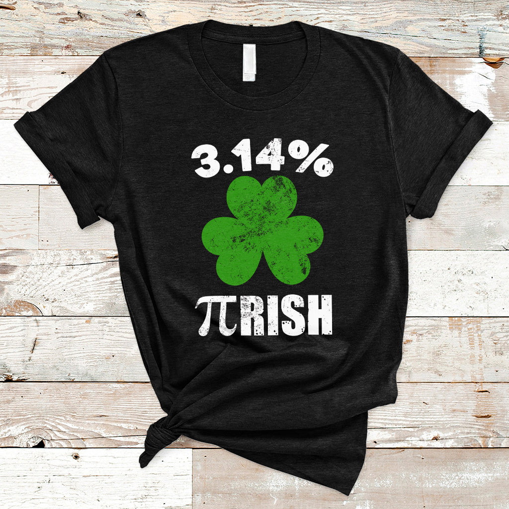 Pi Day St. Patrick's 3.14% Irish Funny Pirish Math Number Pi T Shirt - Wonder Print Shop