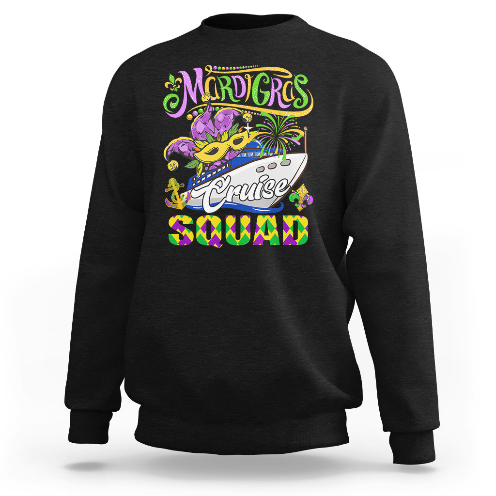 Mardi Gras Cruise Squad Matching Group Family Vacation Party Sweatshirt - Wonder Print Shop