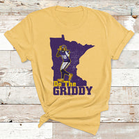 Daisy yellow crewneck T-shirt with purple state map and dancer “Do The GRIDDY” graphic