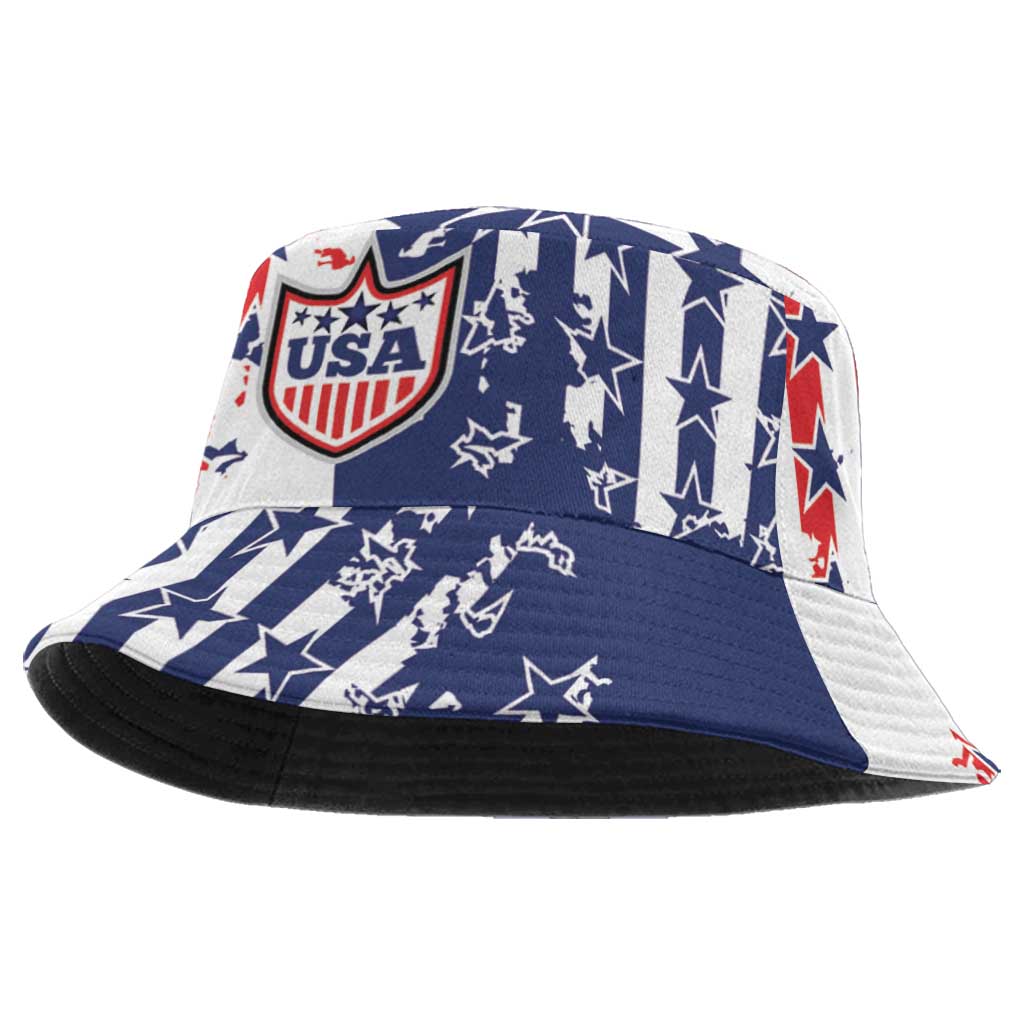 2026 Rugby Nations Series United States Bucket Hat Red Star And Stripes Pattern
