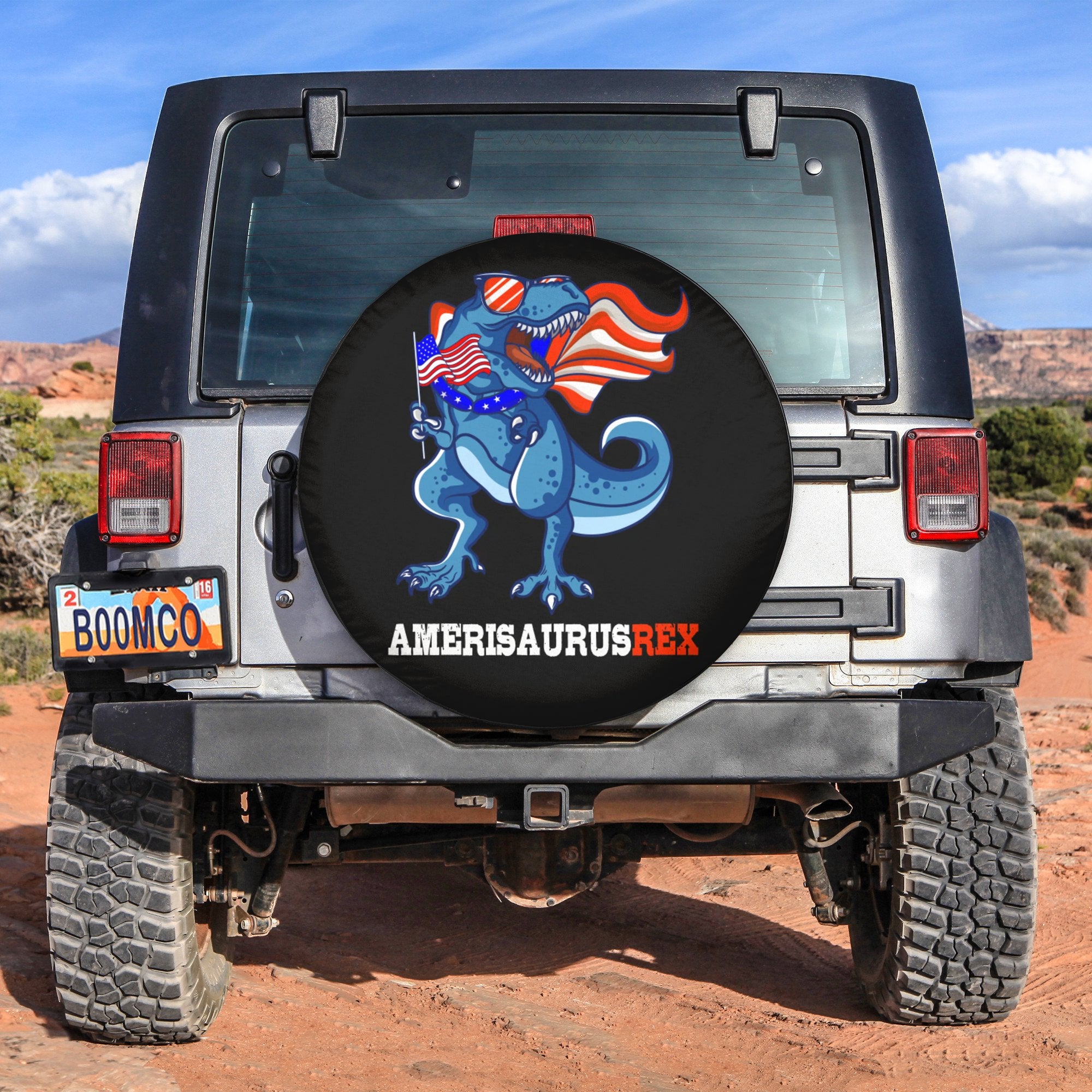 4th Of July Tire Covers - US Independence Day America USA 4th July T-Rex Spare Tire Cover NO.74 LT8 - Wonder Print Shop