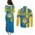 Sweden Football Couples Matching Puletasi Dress and Long Sleeve Button Shirts Come On Sverige 2023 World Cup - Wonder Print Shop