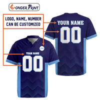 Custom Navy Blue Rugby Jersey Sporty Style - Wonder Print Shop