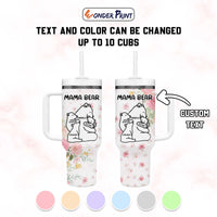 Custom Mother's Day Tumbler With Handle Mama Bear With Cubs | Wonder Print Shop