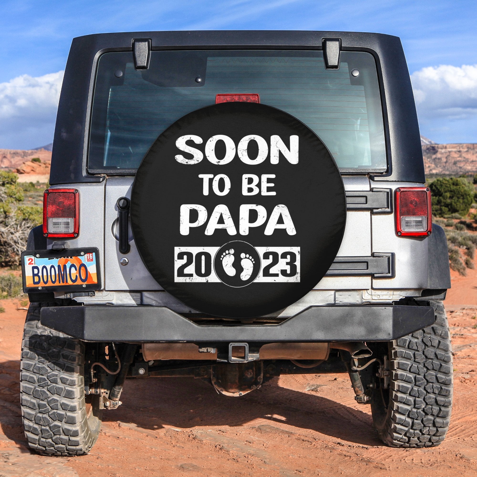 Father's Day Tire Covers - Soon To Be Papa 2023 Spare Tire Cover NO.38 LT8 - Wonder Print Shop