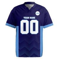 Custom Navy Blue Rugby Jersey Sporty Style - Wonder Print Shop