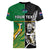 Custom New Zealand And South Africa Rugby V Neck T Shirt All Black Maori Mix Springboks LT14