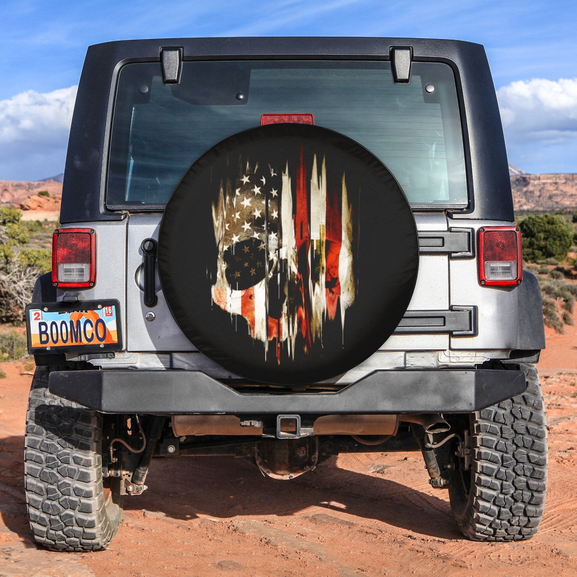 4th Of July Tire Covers - US Independence Day American Skull Spare Tire Cover NO.42 LT8 - Wonder Print Shop