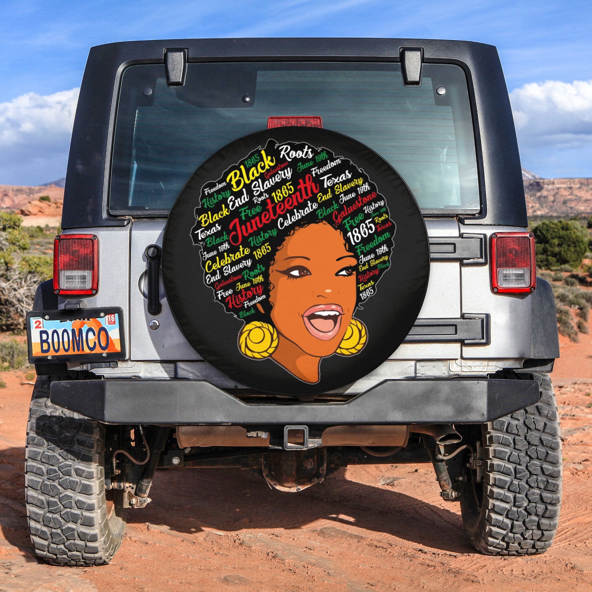 African Tire Covers - Juneteenth Spare Tire Cover Breaking Afro Woman Vibes NO.49 LT8