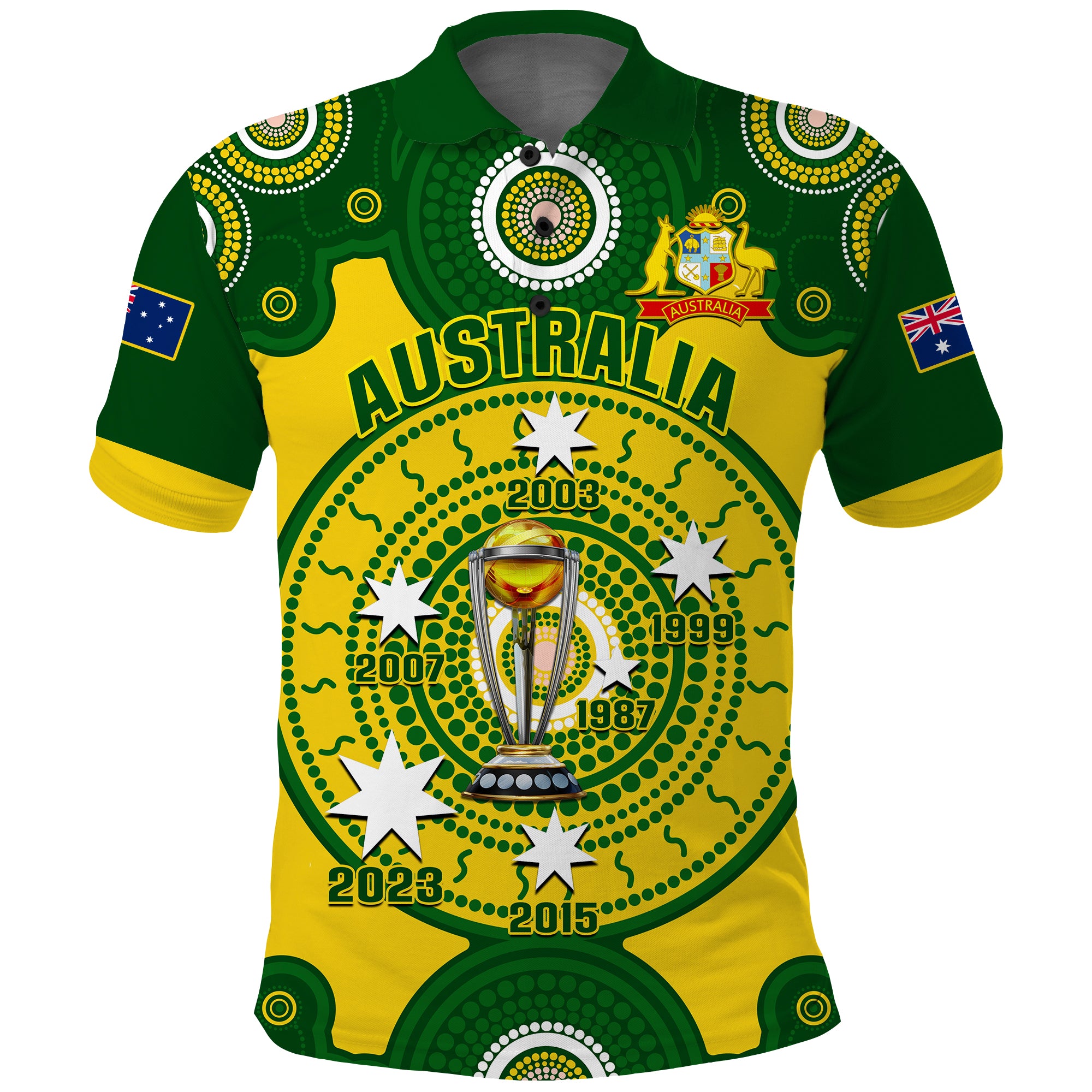 Australia Cricket Polo Shirt 6th Champions Make History - Wonder Print Shop