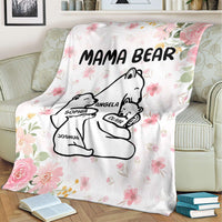 Custom Mother's Day Blanket Mama Bear With Cubs - Wonder Print Shop