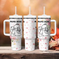 Custom Mother's Day Tumbler With Handle Mama Bear With Cubs | Wonder Print Shop