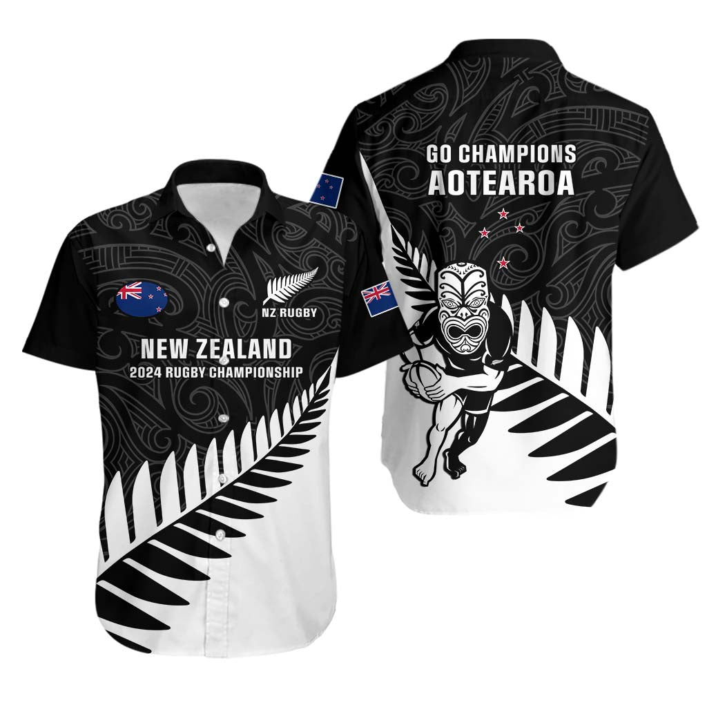 New Zealand Silver Fern Rugby Hawaiian Shirt All Black 2023 Go Champions Maori Pattern - Wonder Print Shop