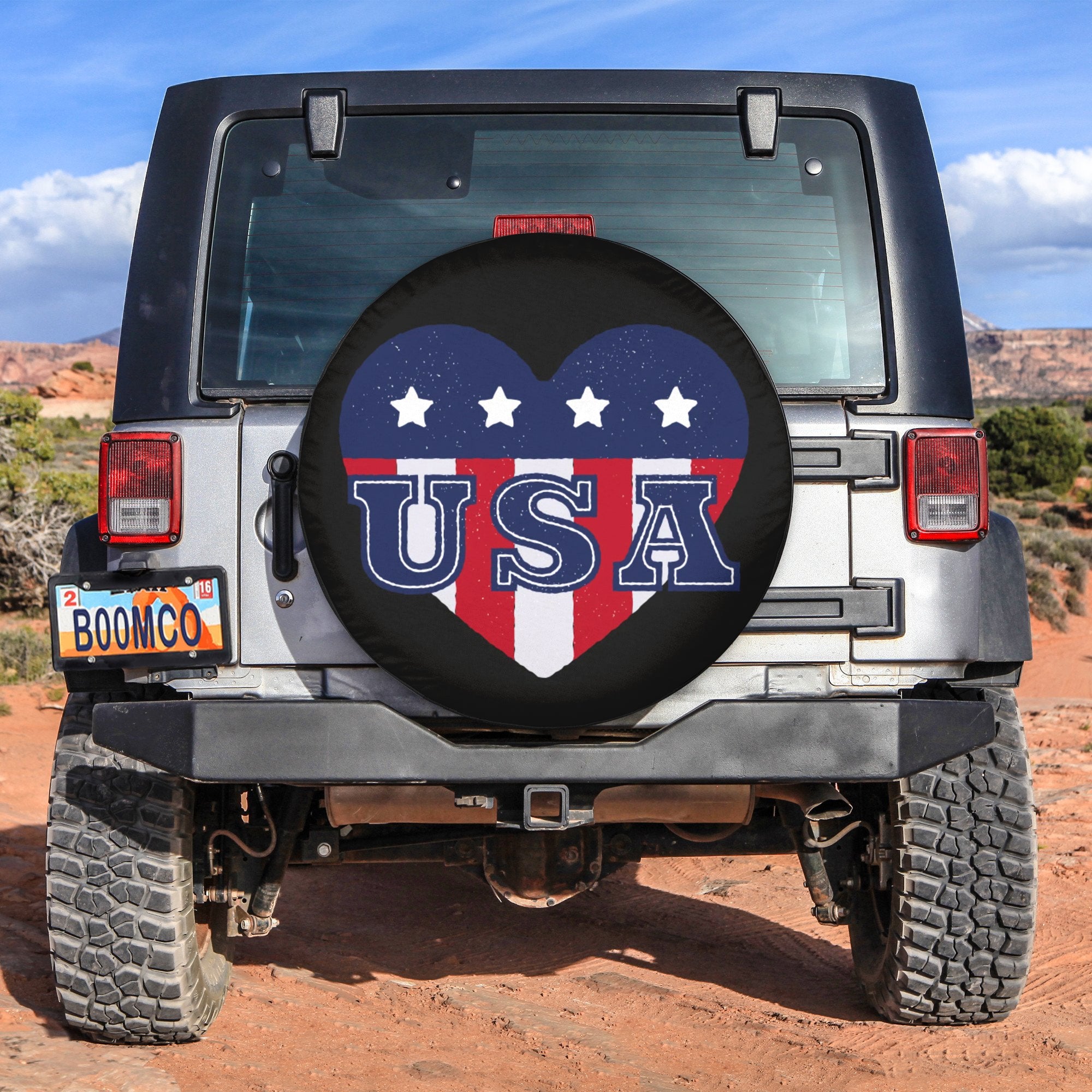 4th Of July Tire Covers - US Independence Day USA Heart Spare Tire Cover NO.59 LT8 - Wonder Print Shop