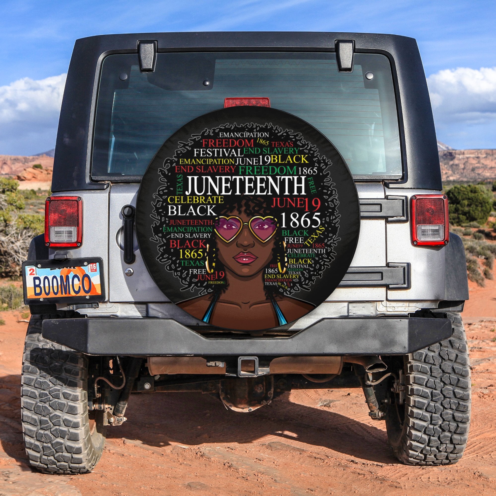 African Tire Covers - Juneteenth Spare Tire Cover Afro Black Woman Version NO.78 LT8