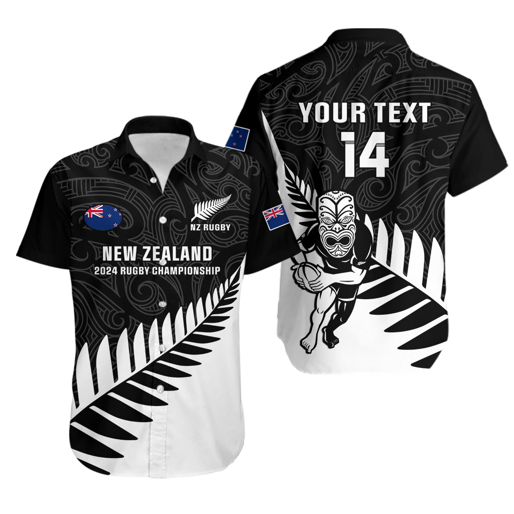 Personalised New Zealand Silver Fern Rugby Hawaiian Shirt All Black 2024 Go Champions Maori Pattern - Wonder Print Shop