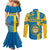 Sweden Football Couples Matching Mermaid Dress and Long Sleeve Button Shirts Come On Sverige 2023 World Cup LT14