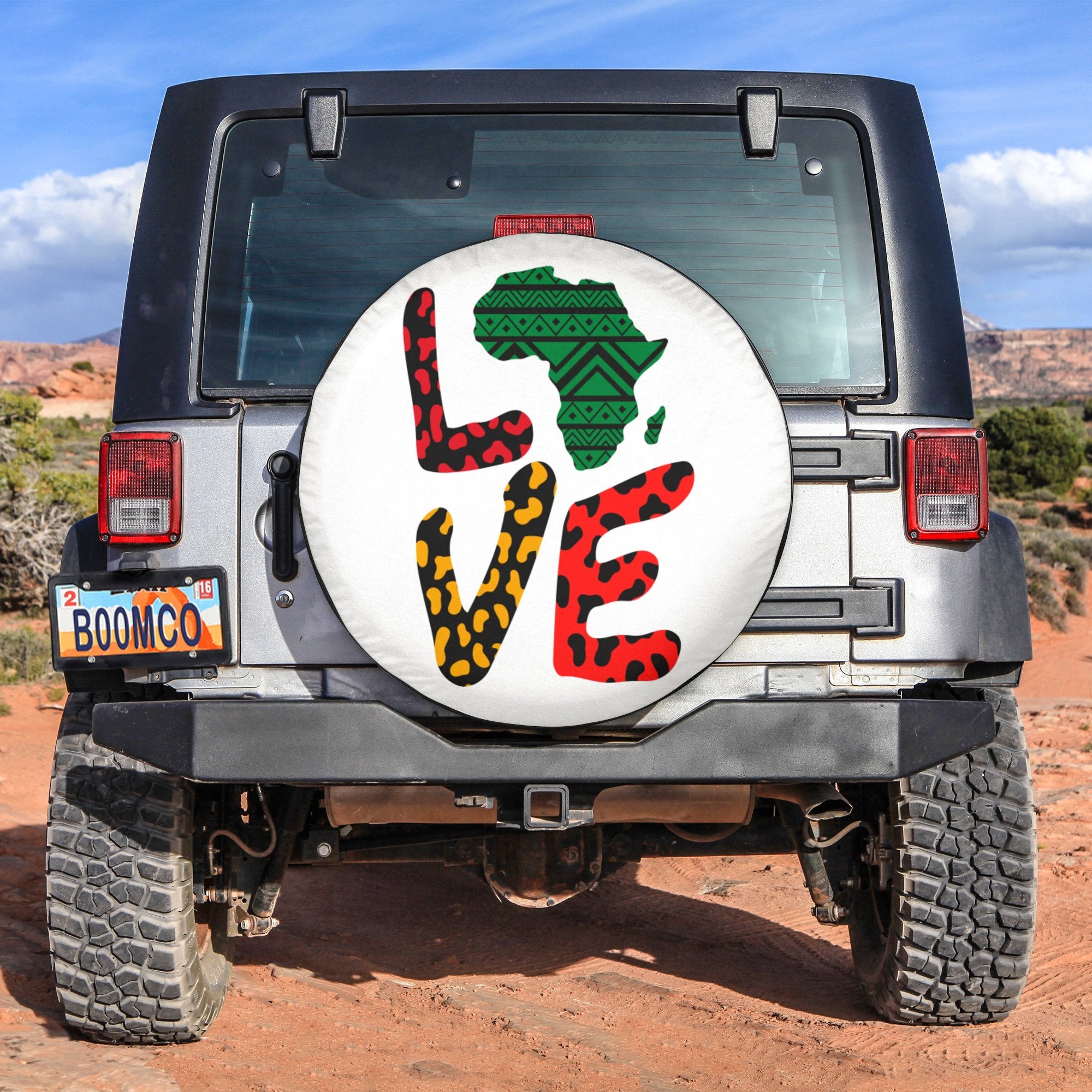 African Tire Covers - Juneteenth Spare Tire Cover Love Africa Map Style NO.87 LT8