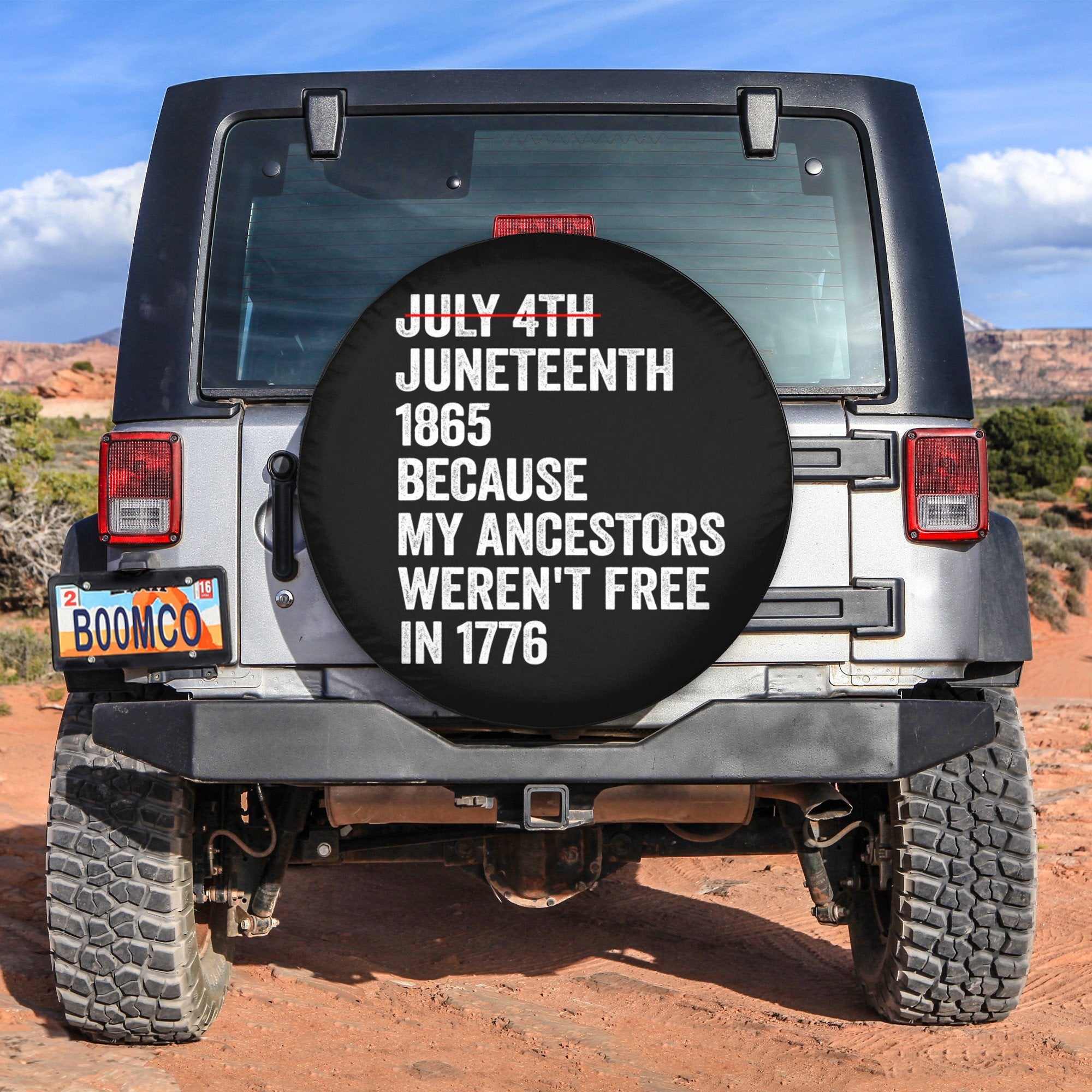 African Tire Covers - Juneteenth Spare Tire Cover Juneteenth 1865, My Ancestors Weren't Free In 1776 NO.88 LT8