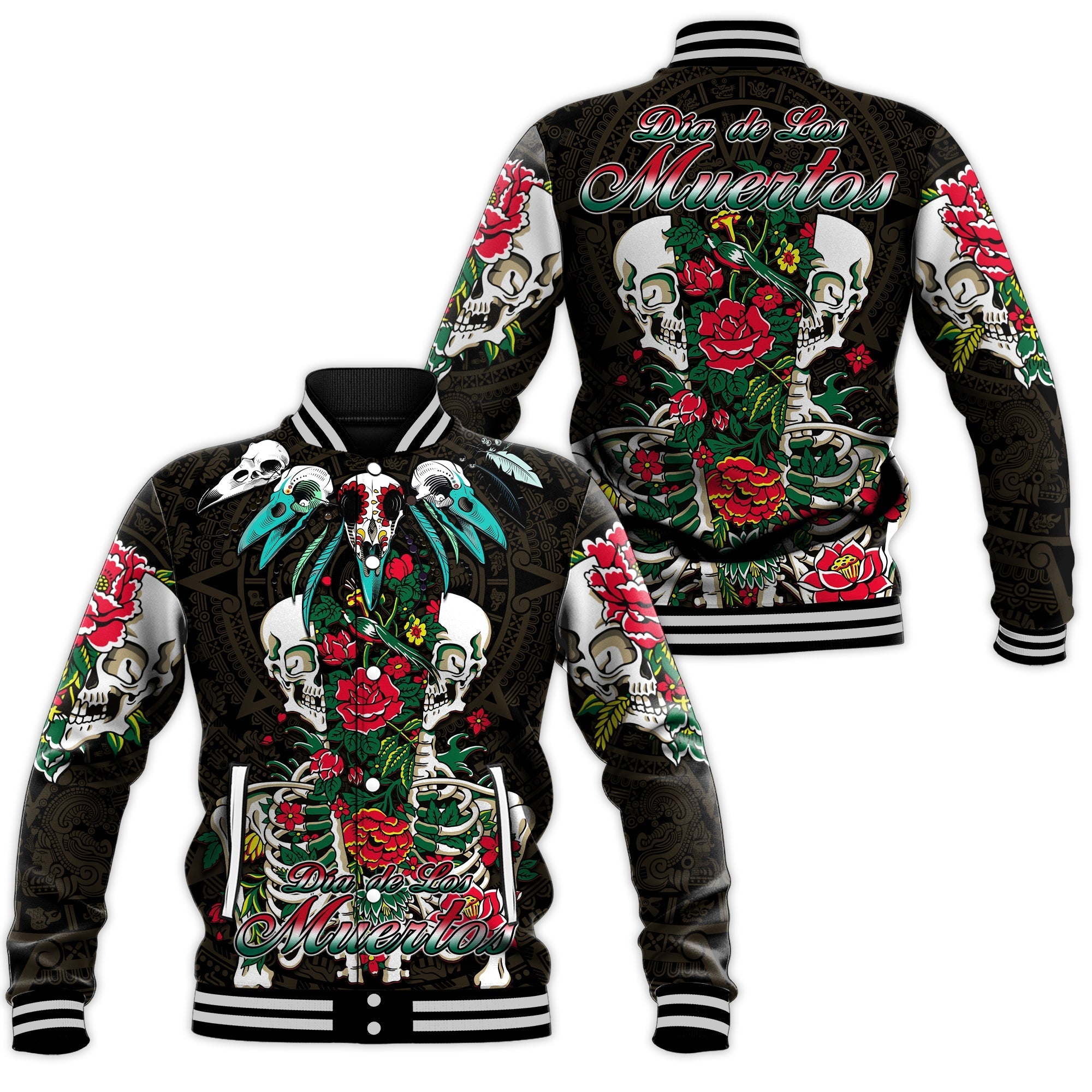 mexico-baseball-jacket-floral-skull-dia-de-los-muertos