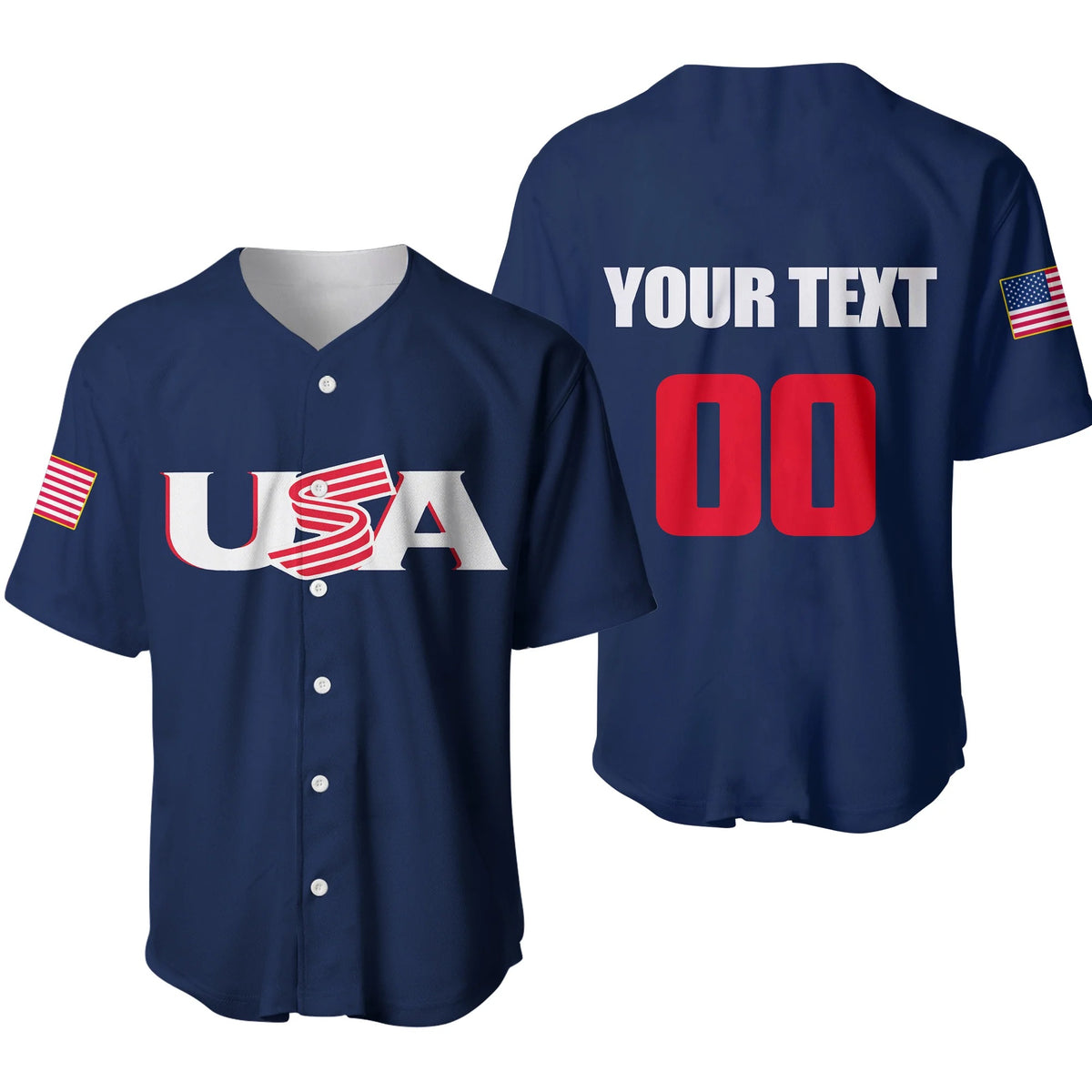 (Custom Personalised And Number) Baseball 2023 USA Kid Baseball Jersey Blue Style