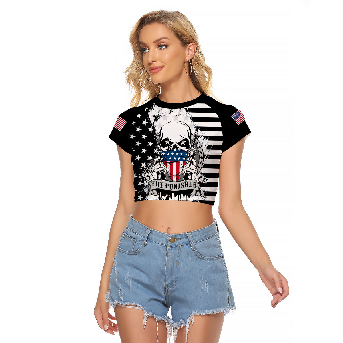 america-raglan-cropped-t-shirt-american-flag-punisher-skull-grunge-style