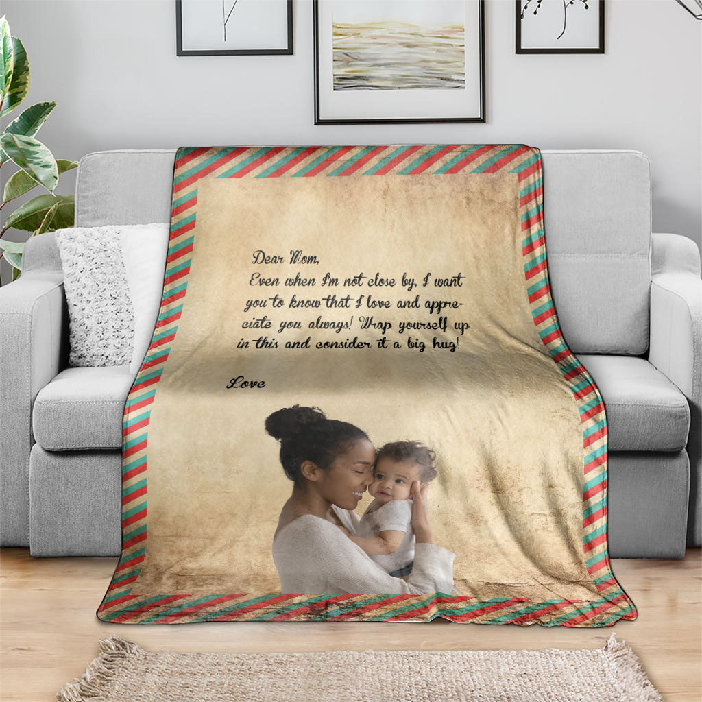 Personalized Photo with Letter Message for Mom Blanket