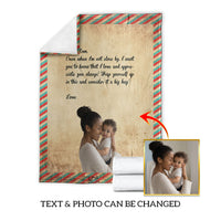 Personalized Photo with Letter Message for Mom Blanket