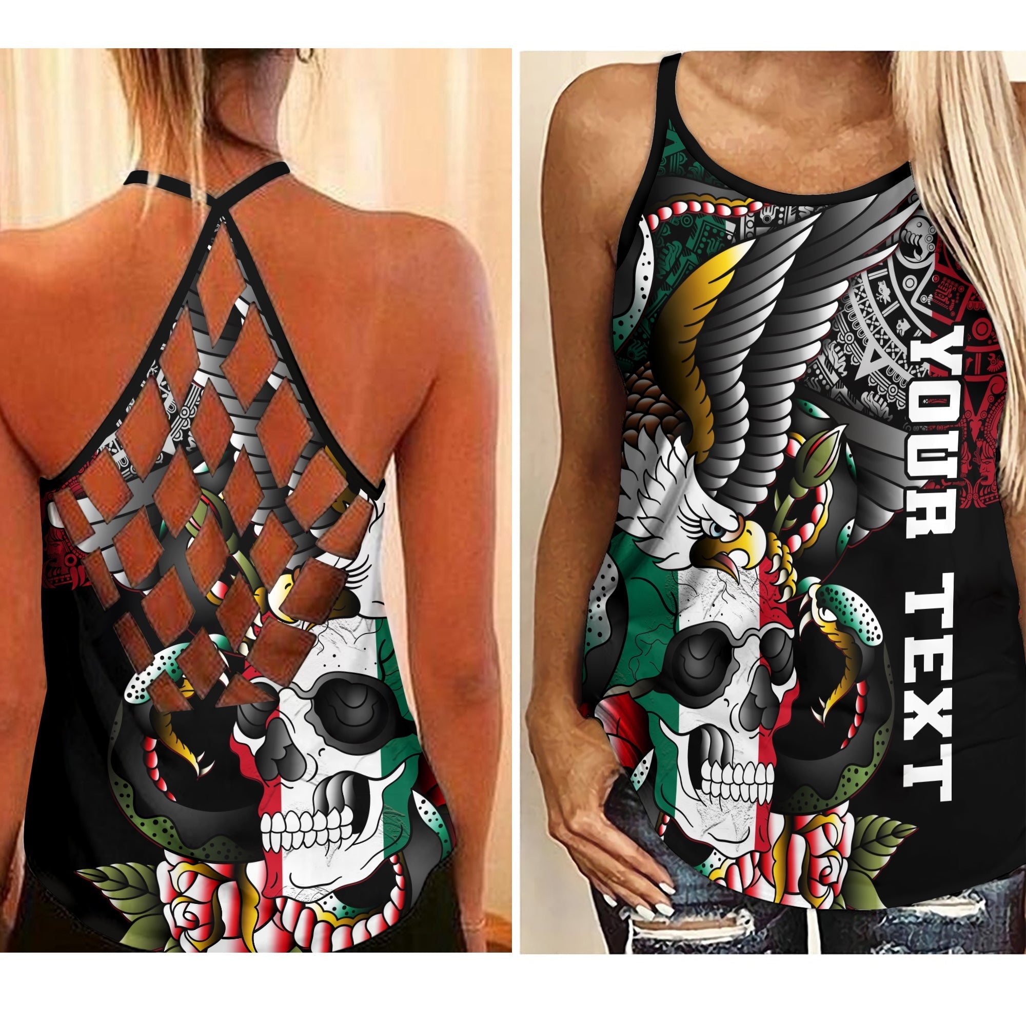 custom-mexico-criss-cross-tank-top-mexican-skull-eagle-with-angry-snake