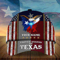 Navy baseball cap with eagle graphic, stars, and custom name text