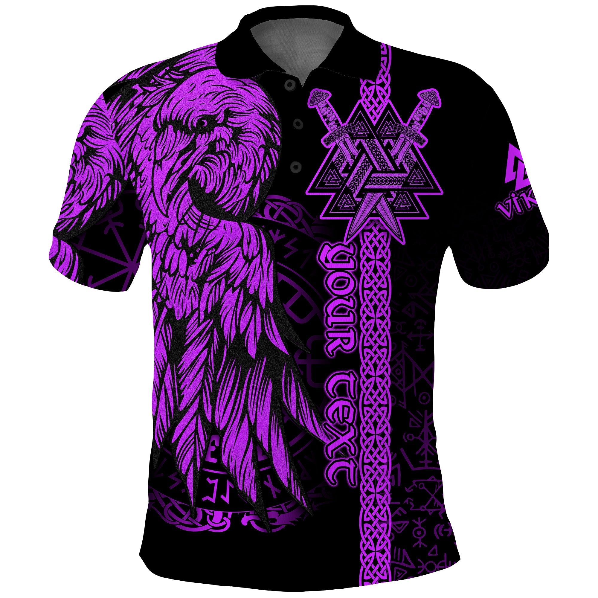 custom-viking-polo-shirt-valknut-raven-symbol-celtic-vegvisir-purple-color