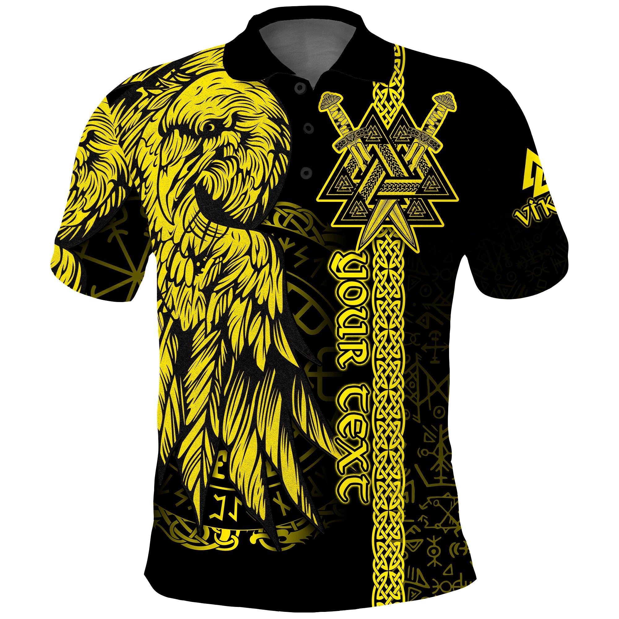 custom-viking-polo-shirt-valknut-raven-symbol-celtic-vegvisir-yellow-color