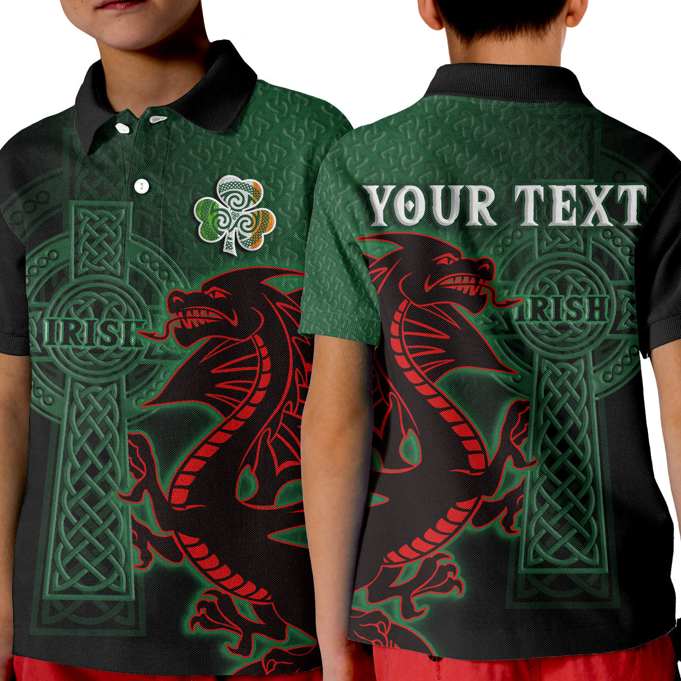 custom-ireland-polo-shirt-kid-the-shamrock-celtic-cross-mix-dragon