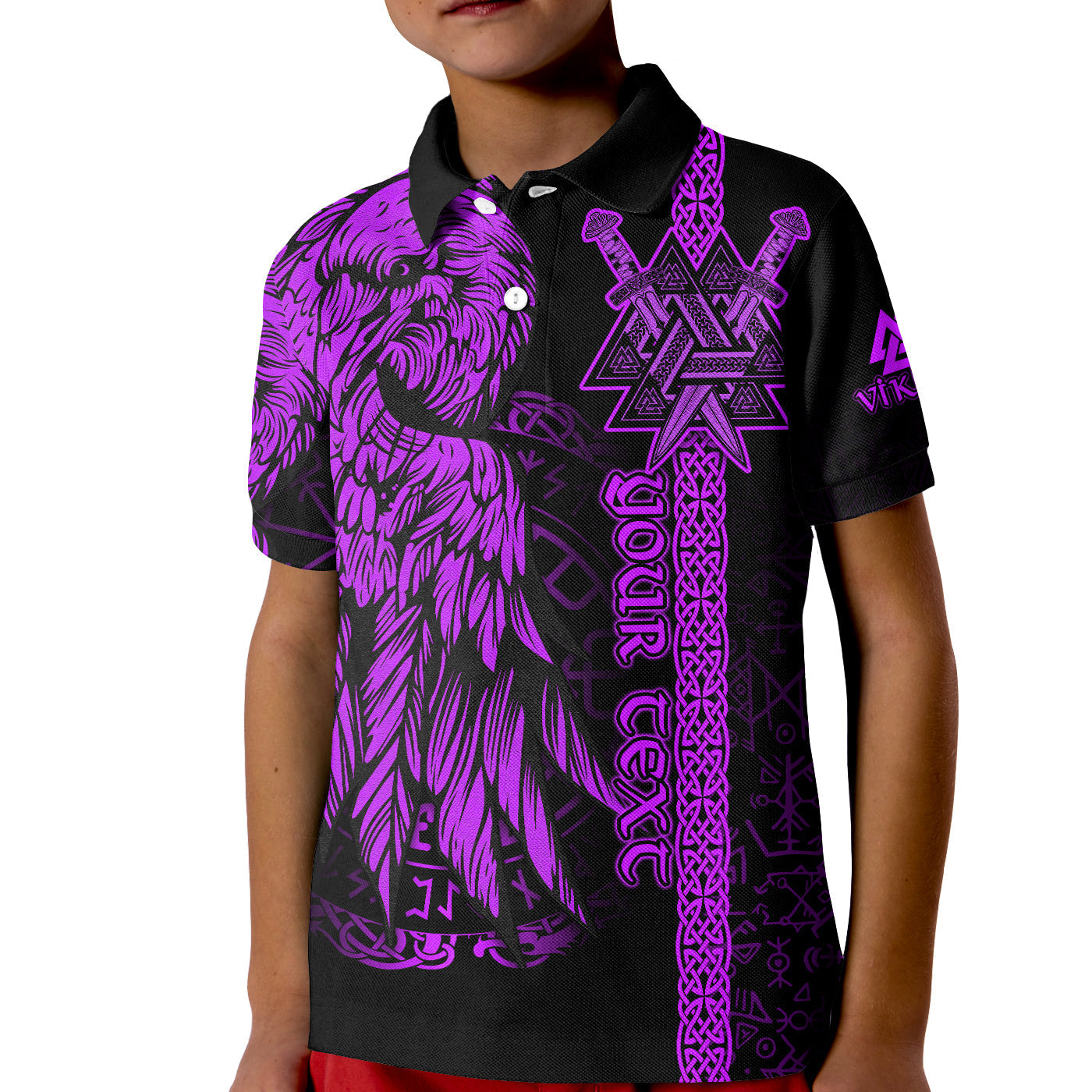 custom-viking-polo-shirt-kid-valknut-raven-symbol-celtic-vegvisir-purple-color