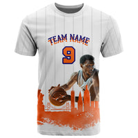 Custom Photo Orange NYC Skyline T Shirt