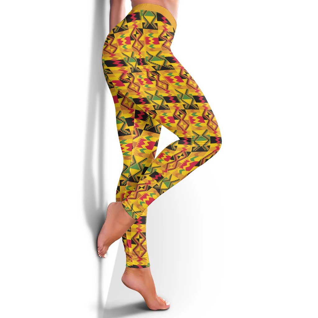 African Kente Pattern Leggings Emaa Da - Wonder Print Shop