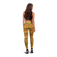 African Kente Pattern Leggings Emaa Da - Wonder Print Shop