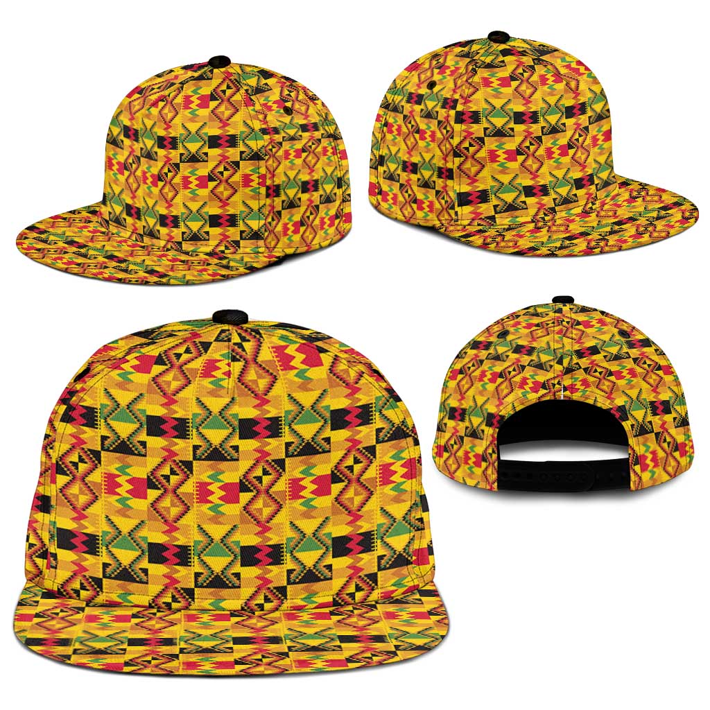 African Kente Pattern Snapback Cap Emaa Da - Wonder Print Shop