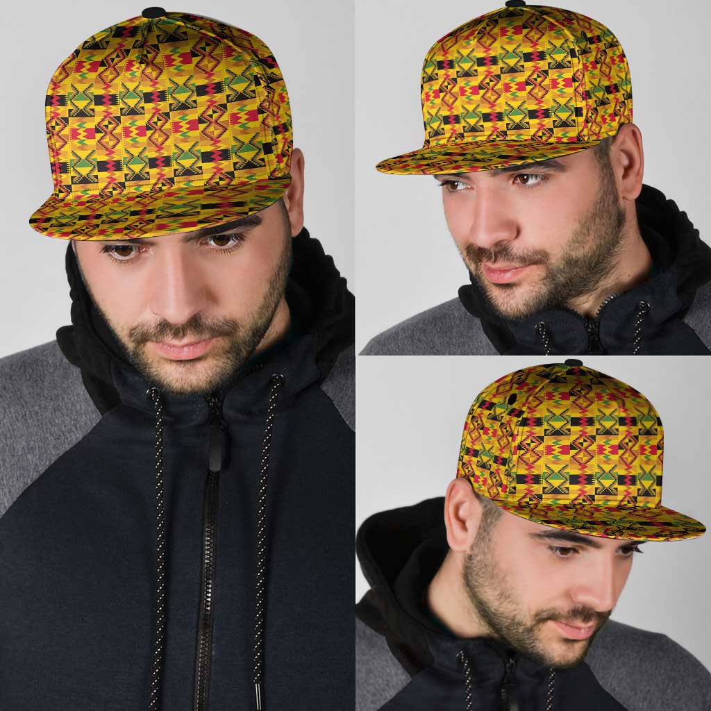 African Kente Pattern Snapback Cap Emaa Da - Wonder Print Shop